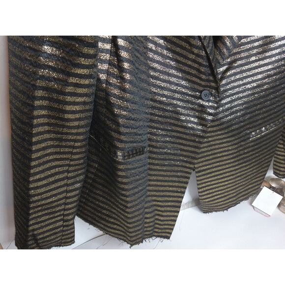 RTA Denim Iggy Blazer Metallic Lurex Stripe Size Small New - Picture 4 of 9